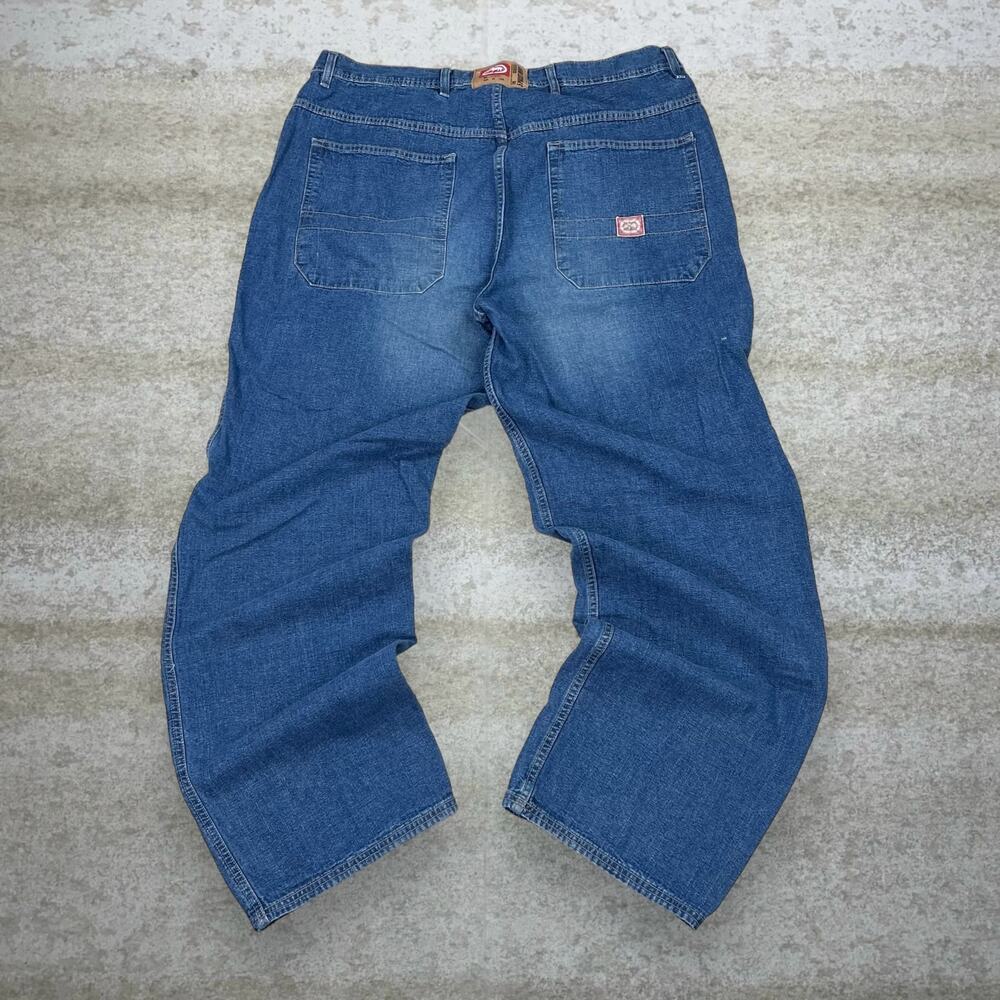 Vintage Y2K Ecko Skater Wide Leg Jeans 40x34 Baggy Dark Wash Denim Rap Style